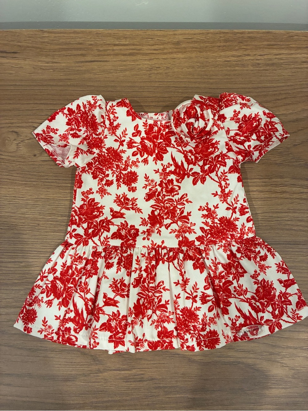 American Girl x Janie and Jack Red Floral Toile Dress for Dolls - Picture 4 of 6